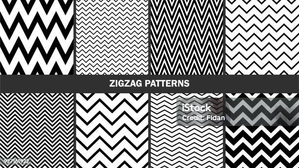 Set Of Zigzag Patterns Graphic Stylish Seamless Vector Backgrounds Classic Patterns Stock Illustration - Download Image Now