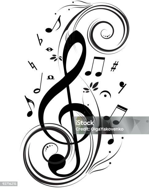 Music Notes Symphony Of The Life Stock Illustration - Download Image Now - Music, Backgrounds, Black Color