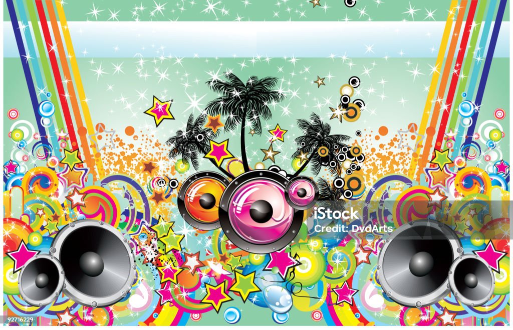 Tropical fond de musique colorée - clipart vectoriel de Abstrait libre de droits