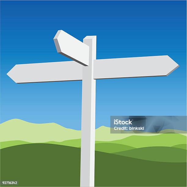 Sign Post Stock Illustration - Download Image Now - Arrow Symbol, Blank, Color Image