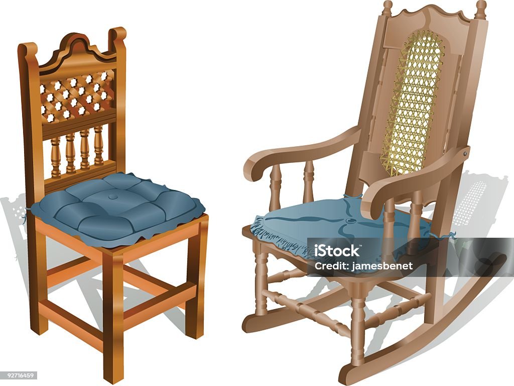 Cadeiras de madeira (Vector - Vetor de Cadeira de Balanço royalty-free