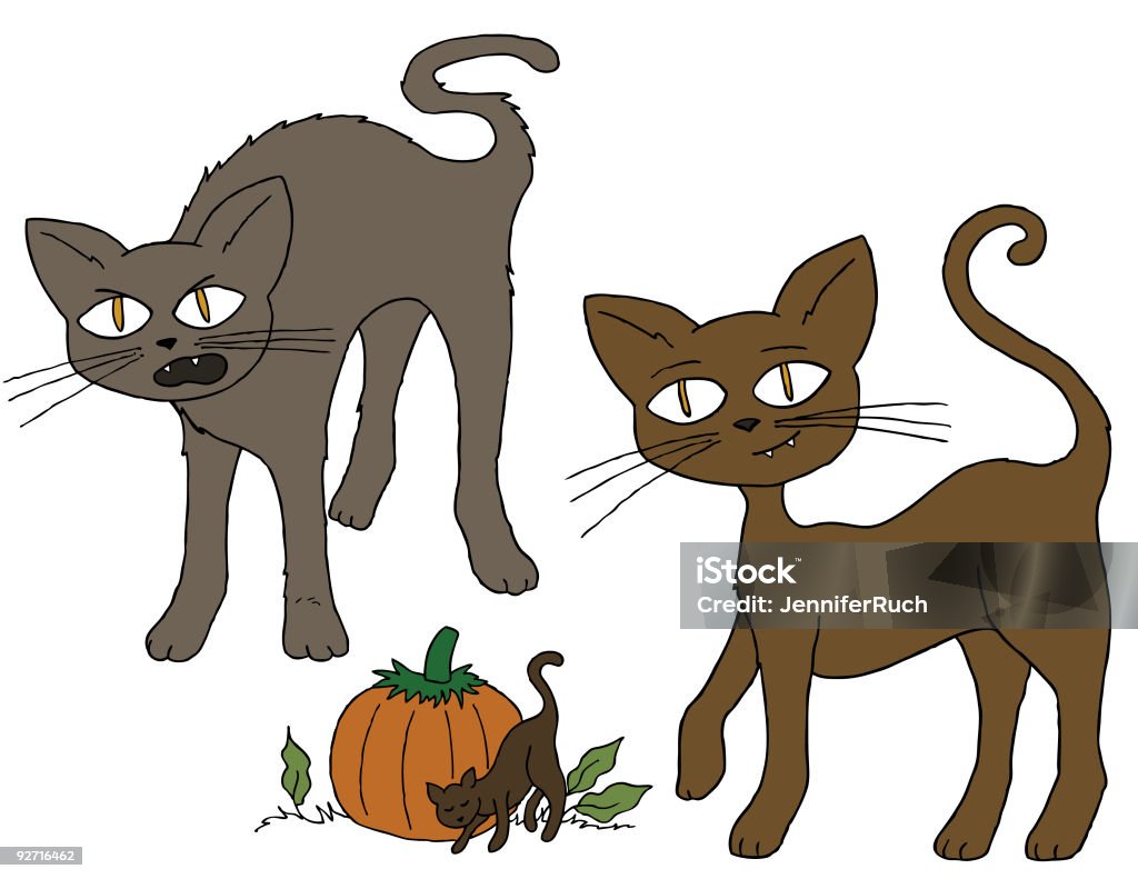 Los gatos - arte vectorial de Alegre libre de derechos