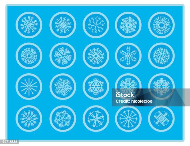 Snowflakes Stock Illustration - Download Image Now - Blue, Circle, Cold Temperature