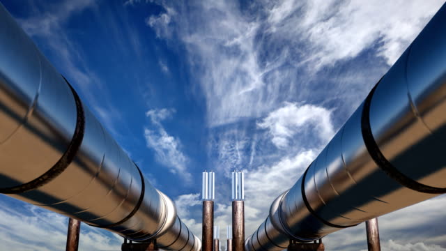 2 oil pipes under blue sky