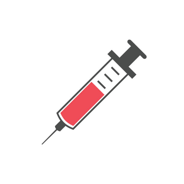 Medical And Healthcare Icon In Flat Design Style Flat Design Healthcare or Medicine Icon syringe stock illustrations