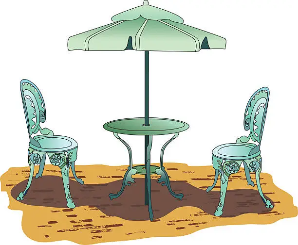 Vector illustration of Patio Table Set