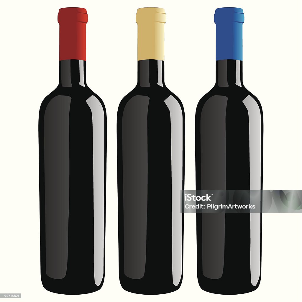 Bottiglie di vino - arte vettoriale royalty-free di Alchol