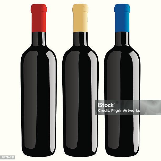 Bottiglie Di Vino - Immagini vettoriali stock e altre immagini di Alchol - Alchol, Bianco, Bottiglia