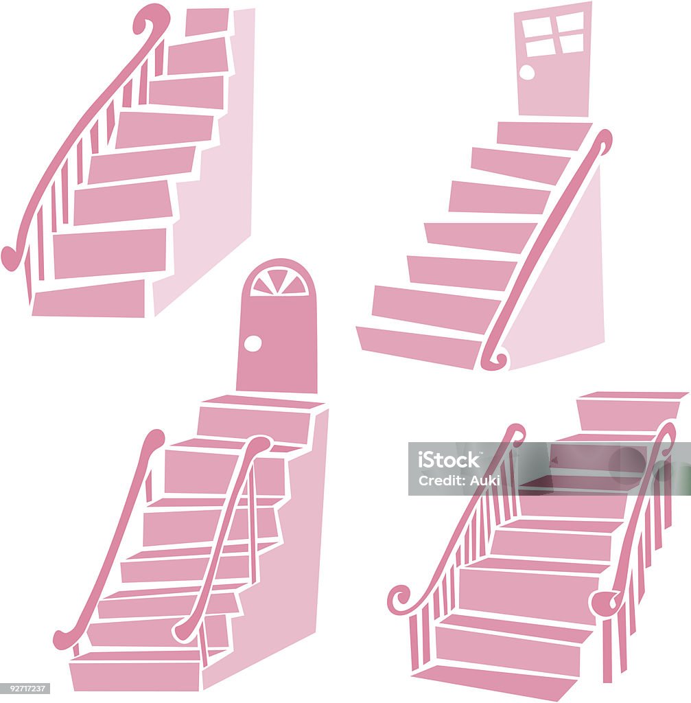 Staircases - Grafika wektorowa royalty-free (Balustrada - Granica)