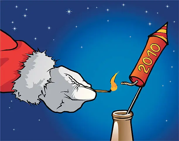 Vector illustration of Weihnachtsmannrakete 2010