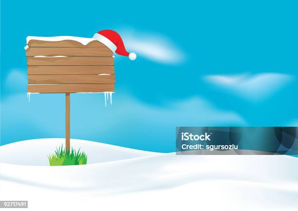 Natale Bacheca Messaggi - Immagini vettoriali stock e altre immagini di Bacheca - Bacheca, Cappello da Babbo Natale, Cielo
