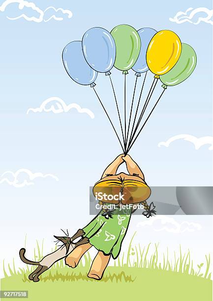 Charming Girlie Stock Illustration - Download Image Now - Animal, Art, Balloon