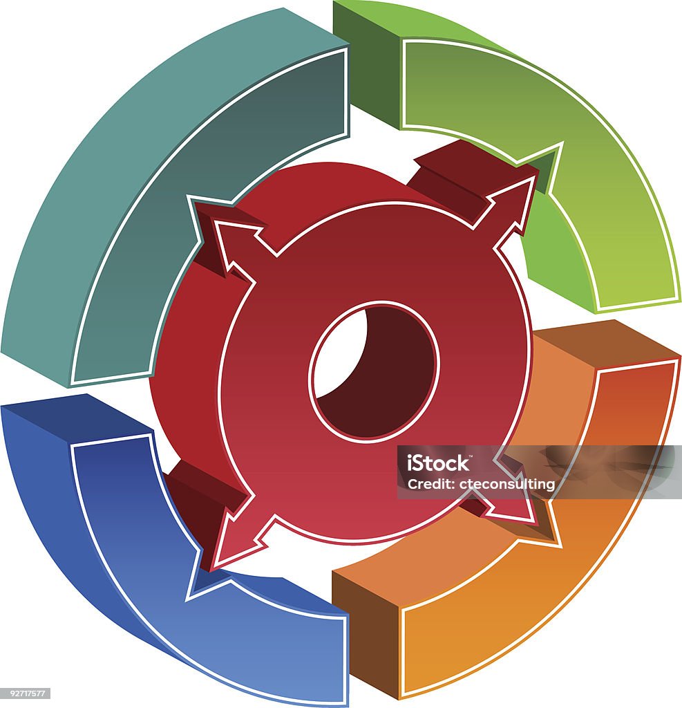 Diagrama de processo de círculo 2 - Royalty-free Colorido arte vetorial