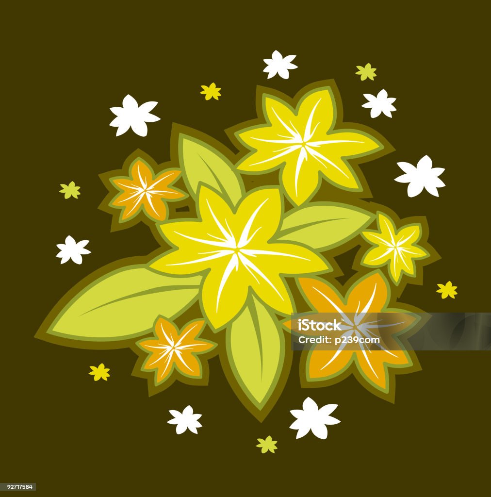 Estrelas buquê de flores - Vetor de Alegria royalty-free