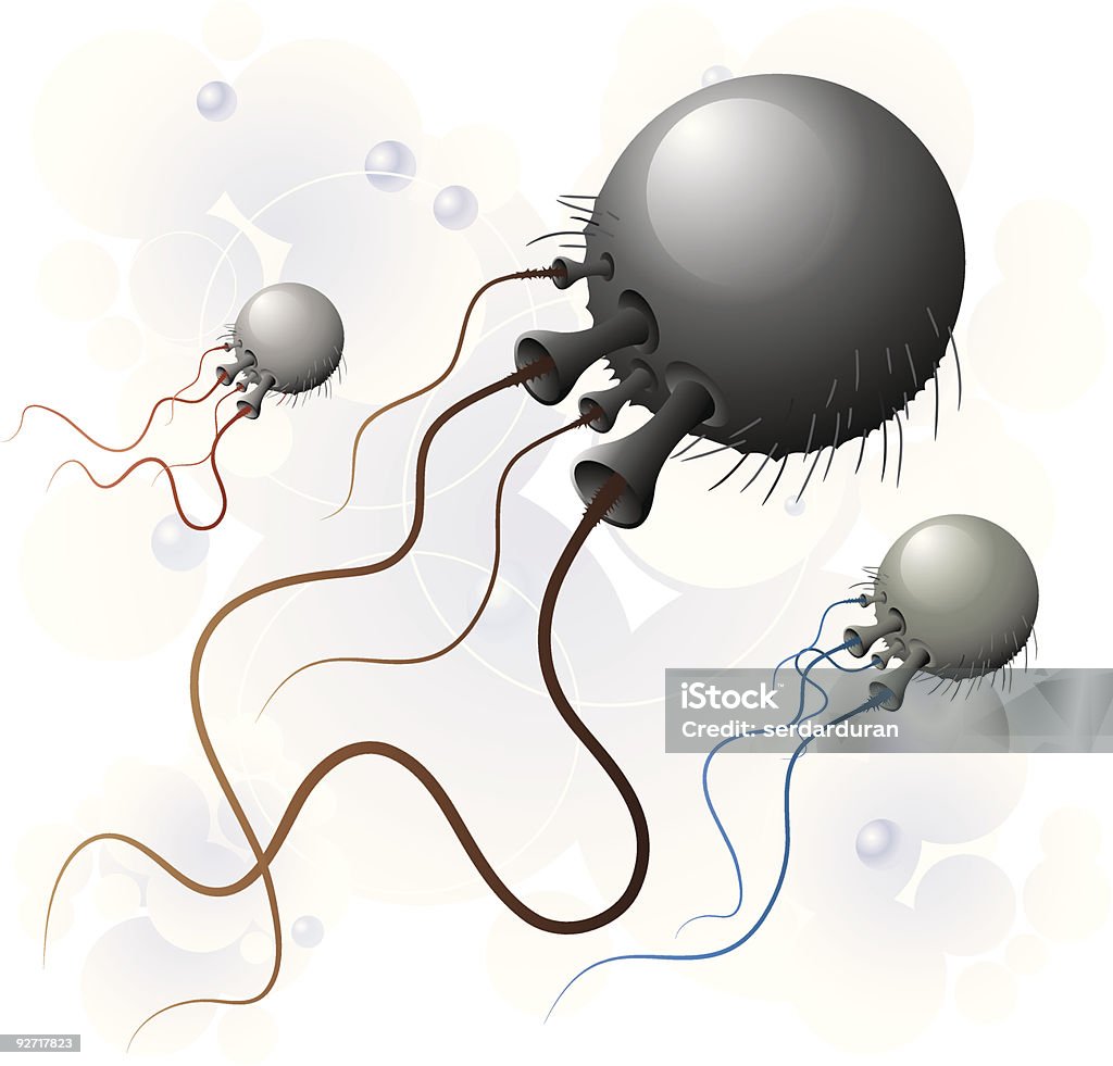 Noir microbe - clipart vectoriel de Atome libre de droits