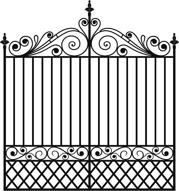 Vector illustration of Wrought Iron Gate (Vector)