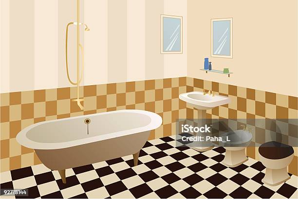 Badezimmer Stock Vektor Art und mehr Bilder von Accessoires - Accessoires, Badewanne, Badezimmer