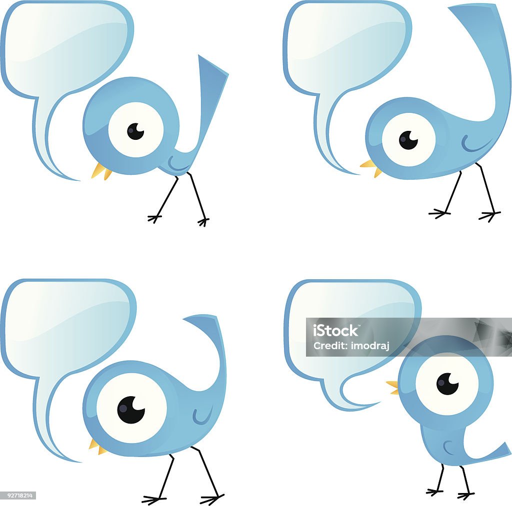 Quatre mignon Twitt oiseaux - clipart vectoriel de Oiseau libre de droits