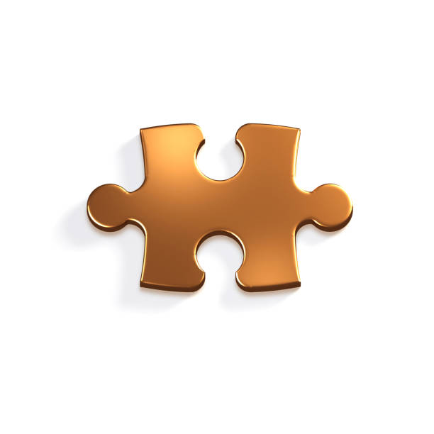 istock Bronze Puzzle Piece of Jigsaw. 3D Render Illustration 927182502