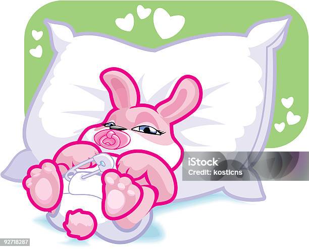 Piccolo Coniglietto Rosa Baby - Immagini vettoriali stock e altre immagini di Animale - Animale, Animale appena nato, Carino