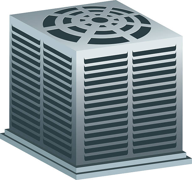 bildbanksillustrationer, clip art samt tecknat material och ikoner med graphic image of a gray air conditioner unit on white - ventilation
