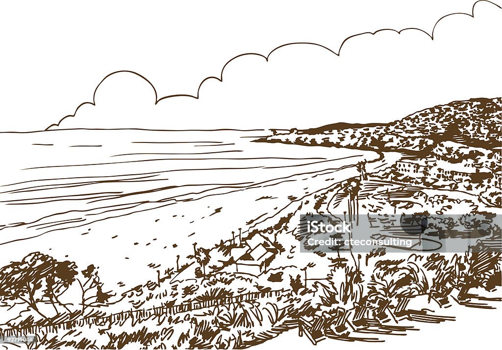 Paysage de Laguna Beach - clipart vectoriel de Littoral libre de droits