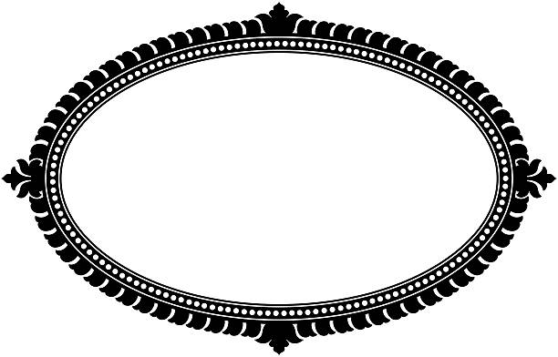 ilustraciones, imágenes clip art, dibujos animados e iconos de stock de ornamentado oval panel (vector - borde negro