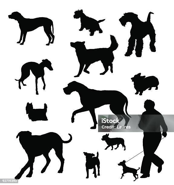 Silhouettes Of Different Sizes And Breeds Of Dog Stock Illustration - Download Image Now - In Silhouette, West Highland White Terrier, Whippet