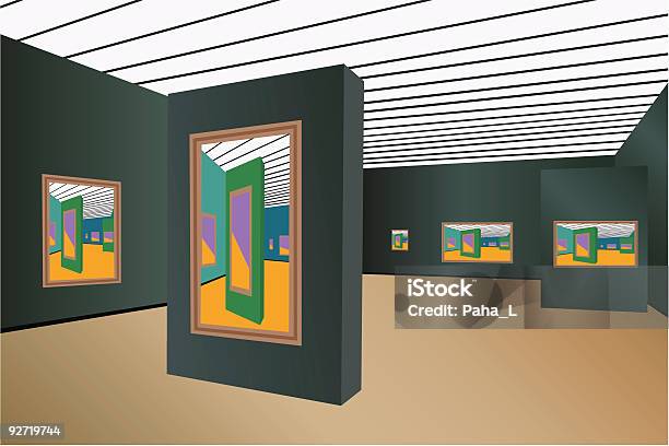 Art Gallery Vector Stock Illustration - Download Image Now - Entrance Hall, Exhibition, Architectural Column