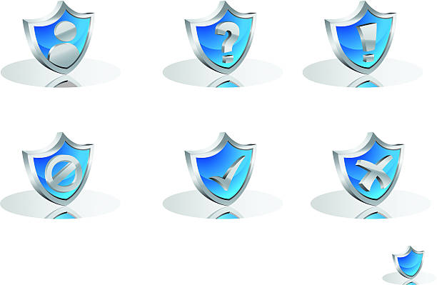 blue shield - web 2 0 stock-grafiken, -clipart, -cartoons und -symbole