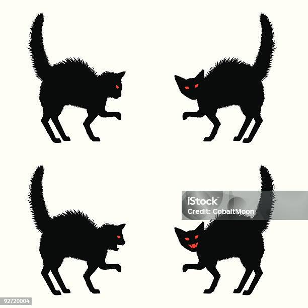 Halloween Cat Silhouette Stock Illustration - Download Image Now - Domestic Cat, Halloween, Black Color