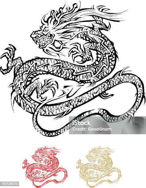 Dragão - Arte vetorial de stock e mais imagens de Dragão - Dragão, Cultura Japonesa, Japão