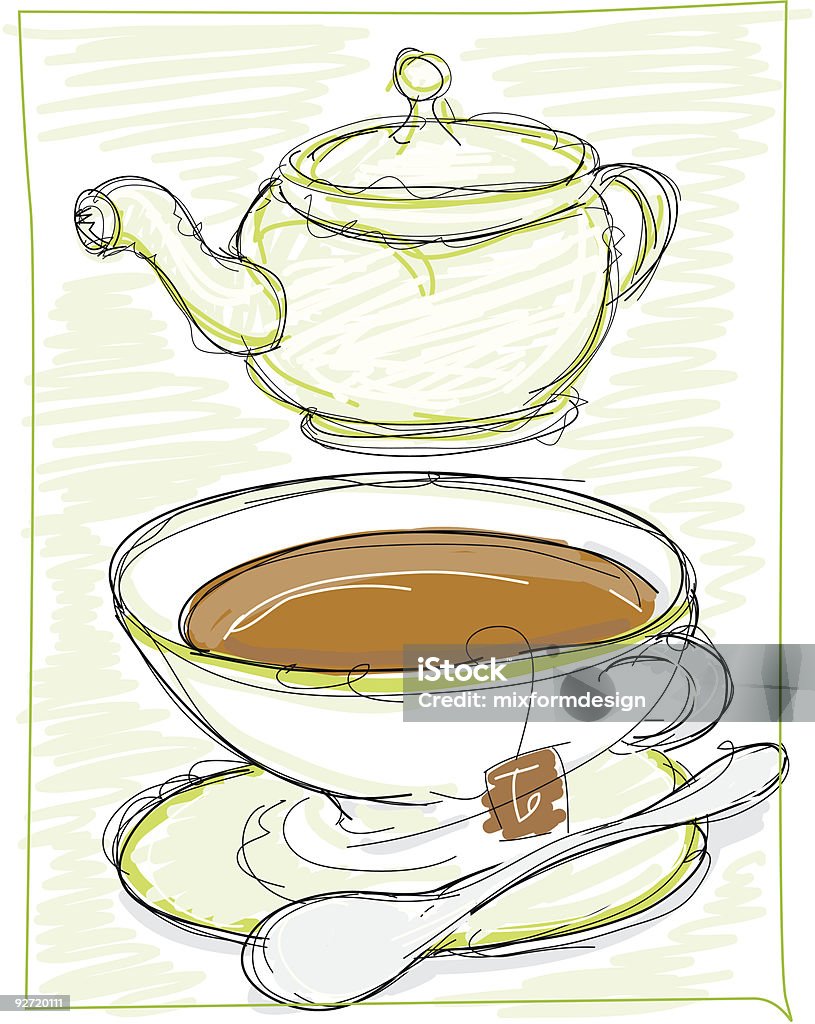Teatime - Grafika wektorowa royalty-free (Bez ludzi)