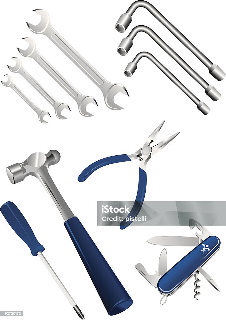 Vector Tool Set Tool Set Stock Illustration - Download Image Now - Color Image, Hammer ...