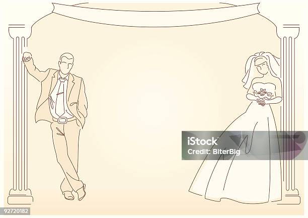 Невеста И Жених — стоковая векторная графика и другие изображения на тему Букет - Букет, Векторная графика, Вертикальный
