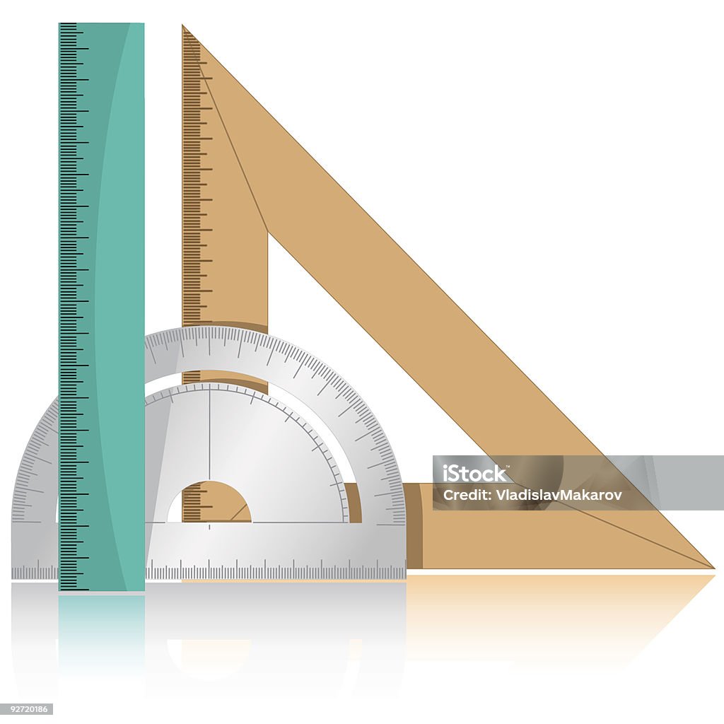 각도기 및 rulers - 로열티 프리 3차원 형태 벡터 아트