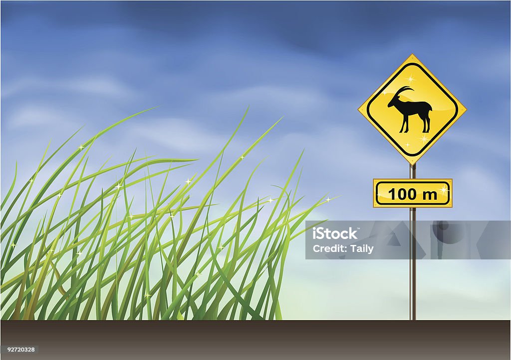 Cabras señal de advertencia - arte vectorial de Animal libre de derechos