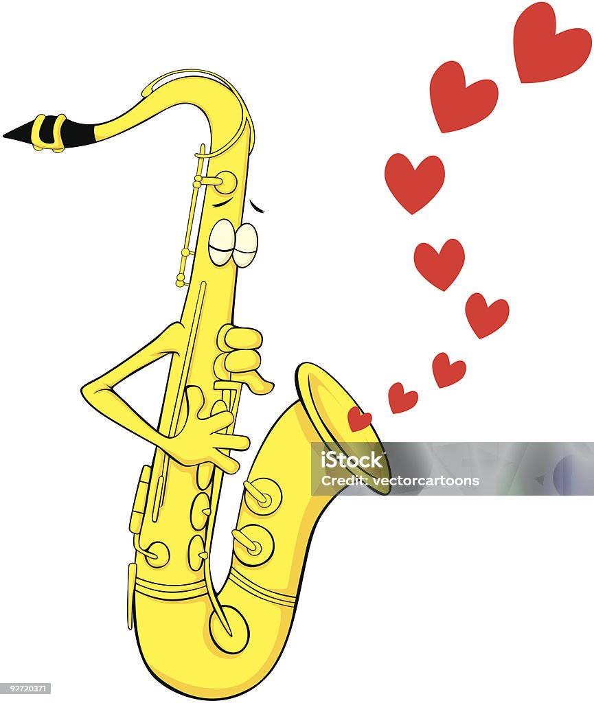 Saxofone amantes - Vetor de Admiração royalty-free