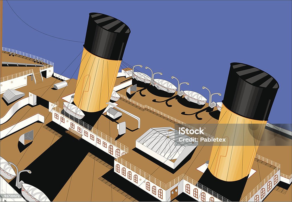 The Titanic deck  1900 stock vector