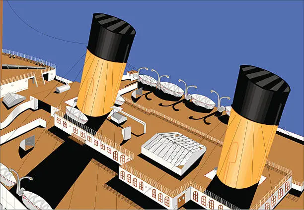 Vector illustration of The Titanic deck