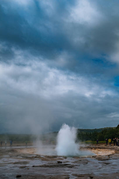istock View Of Hot Spring Against Cloudy Sky 927207658