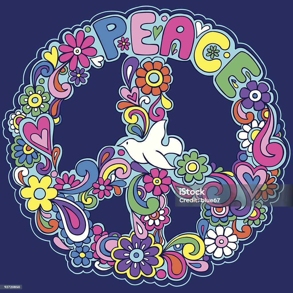 Dove Peace Sign Vector Illustration  Peace Sign - Gesture stock vector
