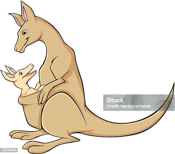 Heureuse Mère Et Bébé Kangourou Vecteurs libres de droits et plus d'images vectorielles de Kangourou - Kangourou, Sourire, Amour