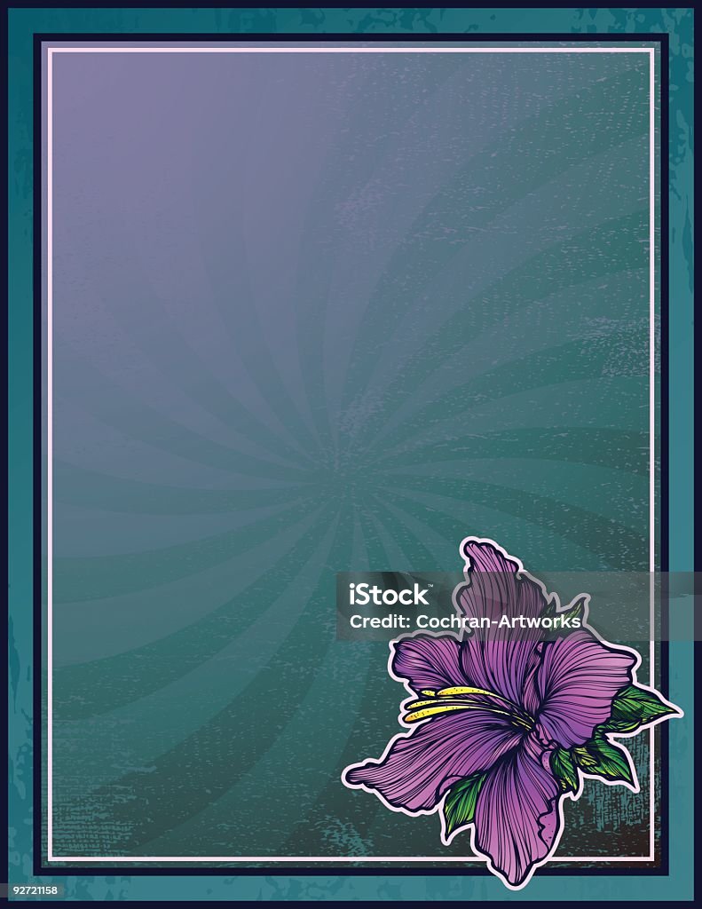 Estilo Art Nouveau em uma moldura Grunge Azalea - Vetor de Arte Linear royalty-free