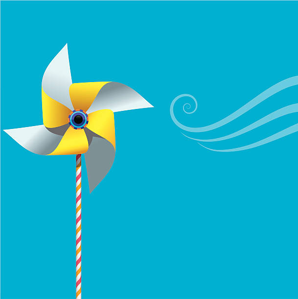 Pinwheel on blue.eps vector art illustration