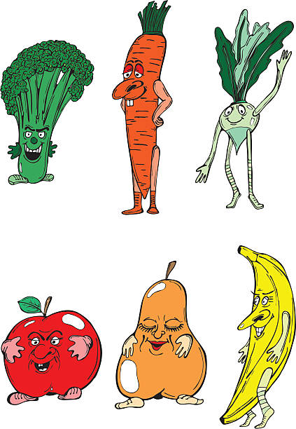 Frutas y verduras - ilustración de arte vectorial