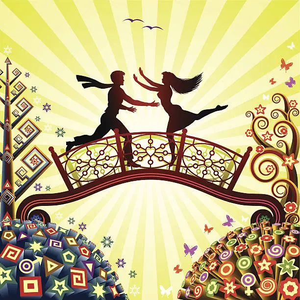 Vector illustration of Bridge of Love