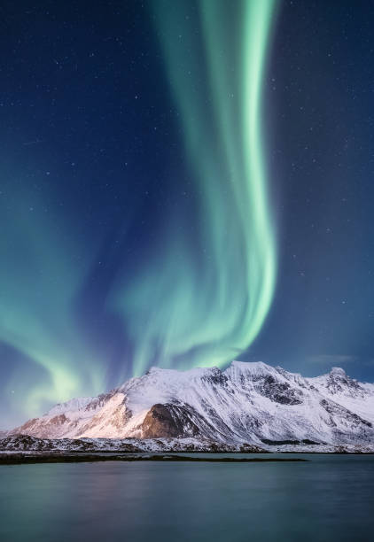 istock Northen light under mountains. Beautiful natural landscape in the Norway 927216014