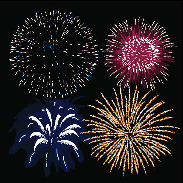 Fireworks (vector + XXL jpg in ZIP folder) vector art illustration