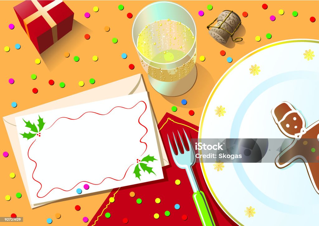 Cena de Navidad mesa - arte vectorial de Celebración - Ocasión especial libre de derechos